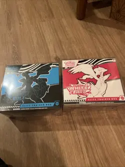 Pokemon TCG Black Bolt and White Flare ETBs With Proctive Cases Factory Sealed - Image 1