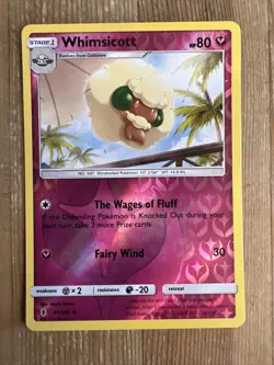 Pokemon TCG Whimsicott Sun & Moon: Guardians Rising 91/145 Reverse Holo NM - Image 1