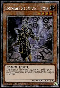 Legendary Six Samurai - Kizan (Platinum Secret Rare) - RA03-EN249 - 1st Edition - Image 1