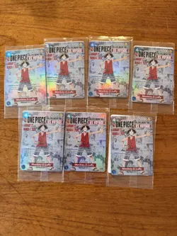 7x One Piece Monkey. D. Luffy College Basketball US Voyage Cards and 6x Posters - Image 1