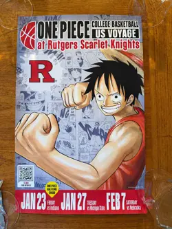 7x One Piece Monkey. D. Luffy College Basketball US Voyage Cards and 6x Posters - Image 4