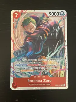 One Piece OP15 Roronoa Zoro EB04-007 SR Adventure On Kami’s Island English - Image 1
