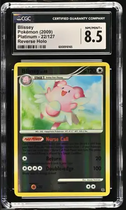 CGC 8.5 Blissey Reverse Holo 22/127 Platinum 2009 Pokemon Card - Image 1