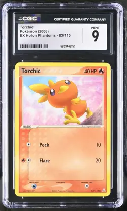 CGC 9 Torchic 83/110 EX Holon Phatoms 2006 Pokemon Card - Image 1
