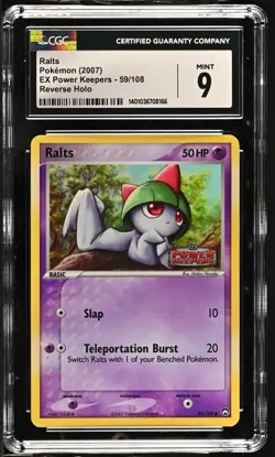 CGC 9 Ralts Reverse Holo 59/108 EX Power Keepers Pokemon Card - Image 1