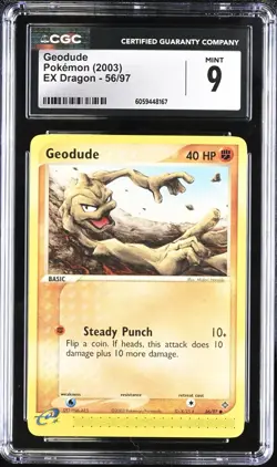 CGC 9 Geodude 56/97 EX Dragon 2003 Pokemon Card - Image 1