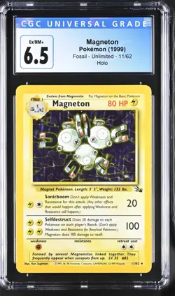 CGC 6.5 Magneton Holo 11/62 Fossil 1999 Pokemon Card - Image 1