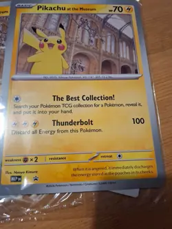 2 x Pokemon TCG Pikachu at the Museum Oversized Jumbo Promo Cards - New Sealed - Image 2