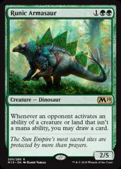 MTG English Runic Armasaur NM Normal Magic 2019 Core Set - Image 1