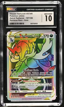 CGC 10 Hisuian Samurott VSTAR Rainbow 197/189 SWSH Astral Radiance Pokemon Card - Image 1