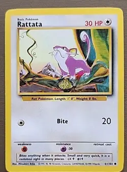 Pokemon Lot 4 Cards, Raticate 40, Rattata 61, Magikarp 35, Nidoran 55 Of 102 - Image 3