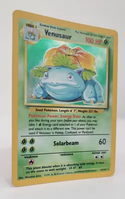 Venusaur 15/102 Holo Rare Base Set 1999 WOTC Vintage Pokemon Card – LP - Image 2