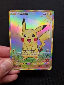 Pikachu Full Art Gold Rainbow Holo Sketch Custom Promo Art Card - Image 1
