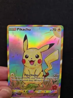 Pikachu Full Art Gold Rainbow Holo Sketch Custom Promo Art Card - Image 2