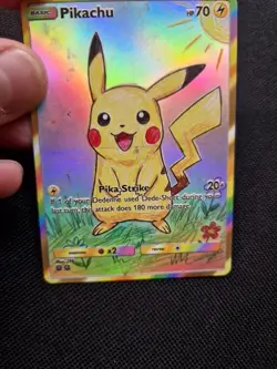 Pikachu Full Art Gold Rainbow Holo Sketch Custom Promo Art Card - Image 3