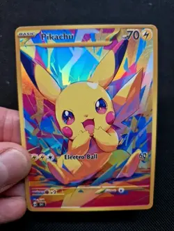 Pikachu Full Art Gold Rainbow Holo Custom Promo Art Card - Image 4