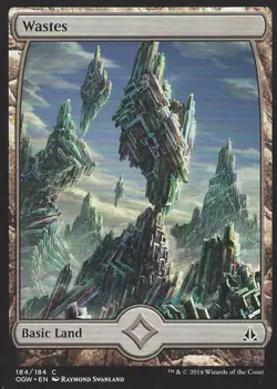 MTG English Wastes (Full Art 184) NM Foil Oath of the Gatewatch - Image 1