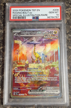 (RI4) 2024 POKEMON TEF EN-TEMPORAL FORCES #208 RAGING BOLT EX PSA 10 - Image 1