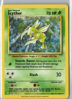 SCYTHER 006/034 HOLO TCG CLASSIC VENUSAUR POKEMON NM - Image 1