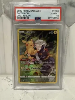 Pokemon Pikachu Lost Origin Trainer Gallery TG05/TG30 Holo PSA 10 - Image 1