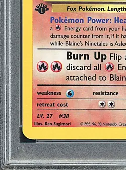 BLAINE'S NINETALES 2000 Pokemon Gym Challenge 1st Edition #21 - PSA 7 -051 - Image 5