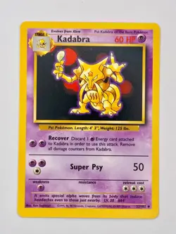 🇨🇦 Kadabra 32/102 Uncommon Base Set Pokemon NM - Image 1
