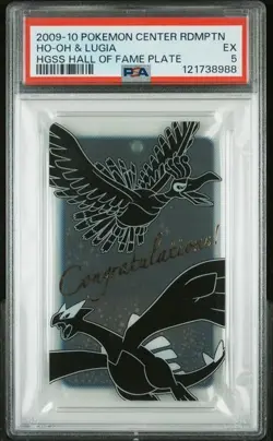 Pokemon PSA 5 Ho-Oh & Lugia HGSS Hall Of Fame Plate 2009-10 English - Image 2