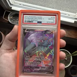 2022 Pokemon SWSH FA/ Hisuian Arcanine V Silver Tempest Gem Mt PSA 10 - Image 2