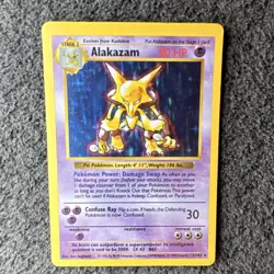 Pokemon TCG Shadowless Alakazam Base Set 1/102 Holo Rare 80 HP 1999 - Image 1