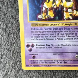 Pokemon TCG Shadowless Alakazam Base Set 1/102 Holo Rare 80 HP 1999 - Image 4