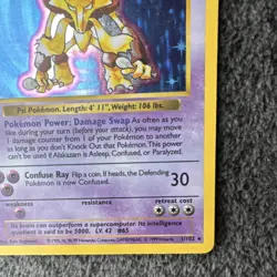 Pokemon TCG Shadowless Alakazam Base Set 1/102 Holo Rare 80 HP 1999 - Image 5