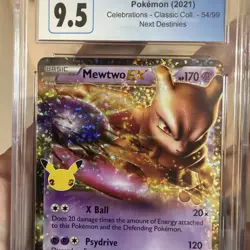 Pokemon Celebrations 25th Anniversary Mewtwo EX 54/99 CGS GEM MINT 9.5 Rare 2021 - Image 3