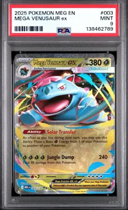 2025 POKEMON MEG EN-MEGA EVOLUTION #003 MEGA VENUSAUR EX PSA 9 - Image 1
