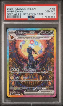 2025 POKEMON PRE EN-PRISMATIC EVOLUTIONS #161 UMBREON EX PSA 10 - Image 1