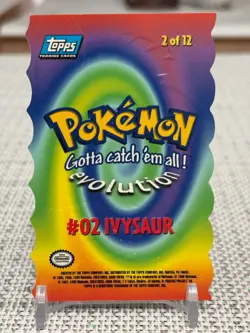 1999 Topps Pokemon The First Movie #D2 Ivysaur (Die-Cut Embossed 2/12) Blue NM - Image 2