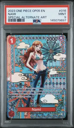 ONE PIECE OP05 AWAKENING OF THE NEW ERA #016 NAMI SPECIAL ALTERNATE ART PSA 9 - Image 1