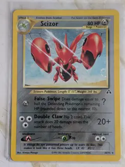 Scizor 10/75 Neo Discovery 2001 Holo Rare WOTC Pokemon Card TCG - NM! - Image 1