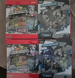 (2) Pokemon Black Bolt & White Flare Poster & Black Bolt Binder Sams Club Bundle - Image 1