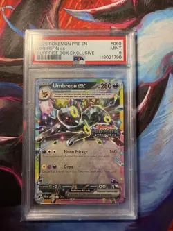 Pokemon TCG Umbreon ex Prismatic Evolutions Surprise Box 060 PSA 9 Holo - Image 1