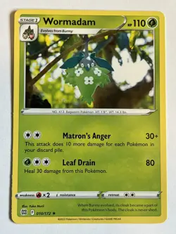Wormadam 010/172 Non Holo Rare Brilliant Stars Pokemon NM/M Pack Fresh Pokemon - Image 1