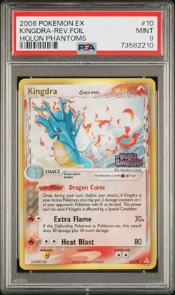 2006 POKEMON EX HOLON PHANTOMS #10 KINGDRA REVERSE HOLO PSA 9 MINT - Image 1
