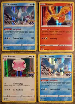 Lot of 4 Pokemon GO Holo Rares: Articuno x2, Moltres, Blissey NM 2022 - Image 1