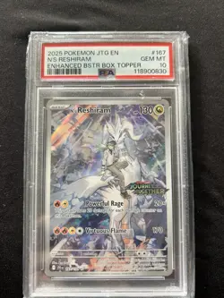 Pokemon N's Reshiram 167/159 Journey Together Illustration Rare Holo Box Topper… - Image 1