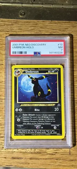 Neo Discovery Umbreon Holo Unlimited 13/75 PSA 7 2001 Pokemon - Image 1