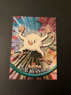 Foil Holo Mankey 56 Card Pokemon Topps Series 1 Black Label Trading Card - Image 1