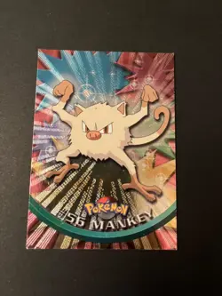 Foil Holo Mankey 56 Card Pokemon Topps Series 1 Black Label Trading Card - Image 2