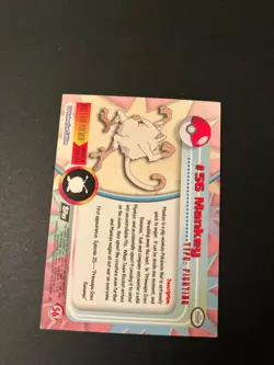 Foil Holo Mankey 56 Card Pokemon Topps Series 1 Black Label Trading Card - Image 3