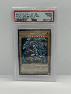 Yu-Gi-Oh! 1st Ed Blue Eyes White Dragon SBCB-EN087 Secret Rare PSA 9 - Image 1