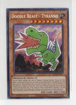 YuGiOh Doodle Beast-Tyranno BLCR-EN033 Secret Rare 1st Edition Nm - Image 1