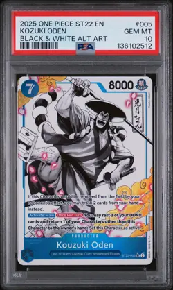 2025 ONE PIECE STARTER DECK ST22-ACE & NEWGATE #005 KOZUKI ODEN PSA 10 - Image 1